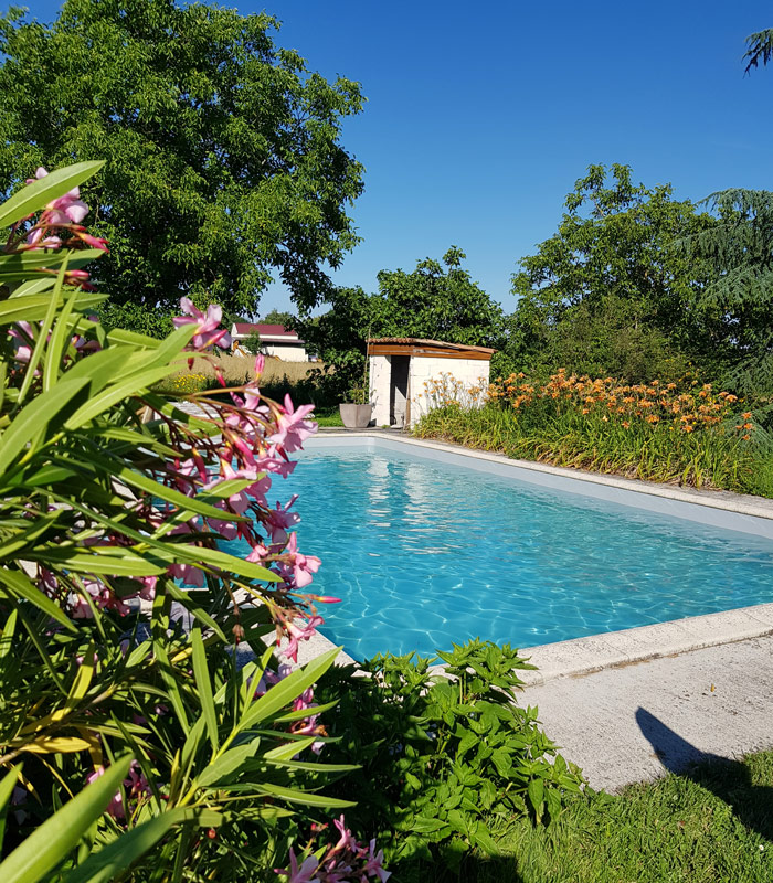 piscine Exterieur en été dans une maison d'hote en gironde