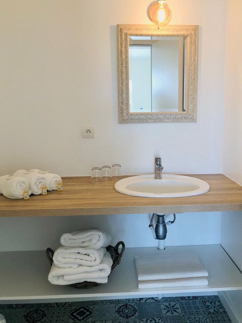 salle de bain privative de la chambre jardin